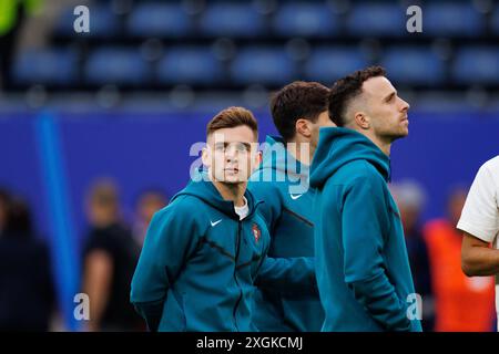 Francisco Conceicao war beim Spiel der UEFA Euro 2024 zwischen den Nationalmannschaften Portugal und Frankreich im Volksparkstadion in Hamburg (Maciej Rogow) zu sehen Stockfoto