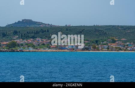 Kyllini, Griechenland - 10. Juni 2024: Panoramablick auf die Stadt Kyllini auf dem Peloponnes in Westgriechenland. Stockfoto