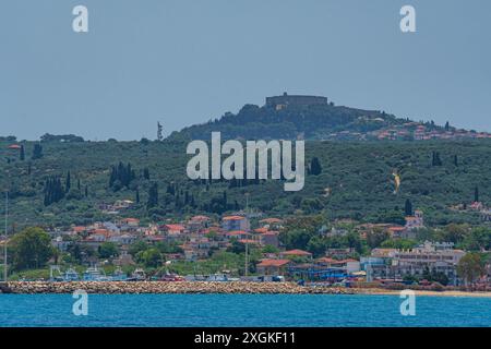 Kyllini, Griechenland - 10. Juni 2024: Panoramablick auf die Stadt Kyllini auf dem Peloponnes in Westgriechenland. Stockfoto