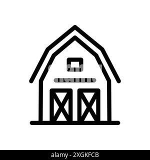 Barn Symbol Logo Vektor Umriss in schwarz-weiß Stock Vektor