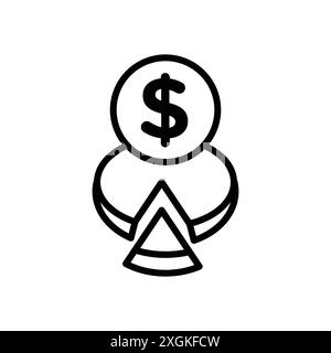 Budget Planning -Symbol Logo Vektorkontur in Schwarz-weiß Stock Vektor