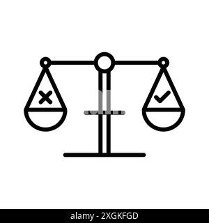 Ethik-Symbol-Logo-Vektor-Umrisse in Schwarz-weiß Stock Vektor