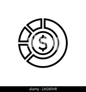 Asset Allocation Symbol Logo Vektorkontur in Schwarz-weiß Stock Vektor