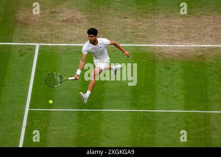 Wimbledon, London, Großbritannien. Juli 2024. Carlos Alcaraz bei seinem Sieg über Tommy Paul in Wimbledon heute. Quelle: Adam Stoltman/Alamy Live News Stockfoto