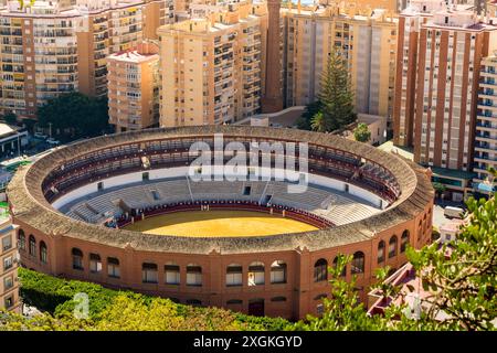 Die Stierkampfarena La Malagueta an der Plaza de toros, Altstadt, malaga, spanien. Stockfoto