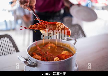 Reis mit Suppe und Meeresfrüchten, Aveiro, Portugal Stockfoto