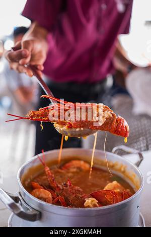 Reis mit Suppe und Meeresfrüchten, Aveiro, Portugal Stockfoto