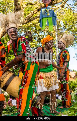 Street Parade in der Internationalen Karneval Seychellen, in Victoria, Mahe, Republik der Seychellen, Indischer Ozean. Stockfoto