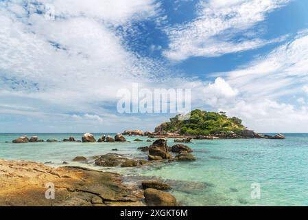 Osprey Island liegt in der Nähe von Lizard Island am Great Barrier Reef in Queensland, Australien. Osprey Island ist ein Nistgebiet für Seevögel Stockfoto