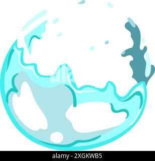 Explosion der Seifenblase mit Explosion des Zeichentrickfilms Vektor-Illustration Stock Vektor