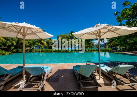 Four Seasons Resort, Mahe, Republik Seychellen, Indischer Ozean. Stockfoto