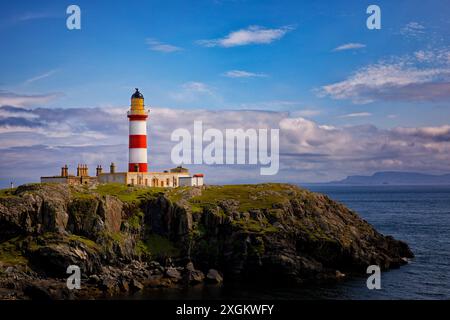 Eilean Glas Lighthouse auf der Isle of Scalpay, Schottland. Stockfoto