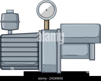 Industrie-Vakuumpumpe Cartoon-Vektor-Illustration Stock Vektor