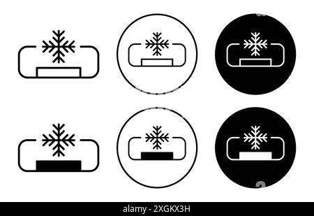 Symbol der Klimaanlage Logozeichen Vektorumrandung in Schwarz-weiß Stock Vektor