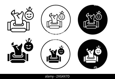 Baby Wischsymbol Logo Vektorkontur in Schwarz-weiß Stock Vektor