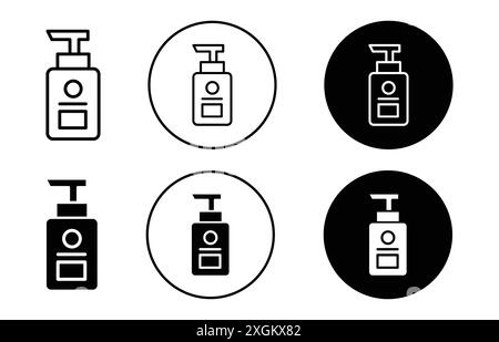 Baby Shampoo Behälter Symbol Logo Vektor Umriss in schwarz-weiß Farbe Stock Vektor