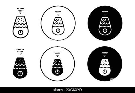 Symbol für Luftbefeuchter Logo Vektorumrandung in Schwarz-weiß Stock Vektor
