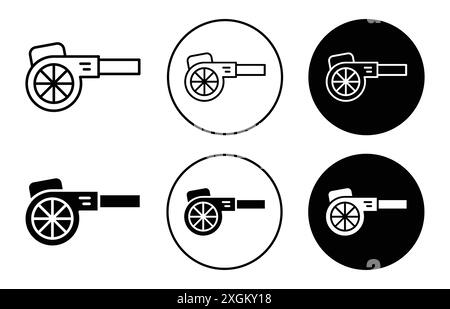 Blattgebläse Symbol Logo Vektorumrandung in Schwarz-weiß Stock Vektor