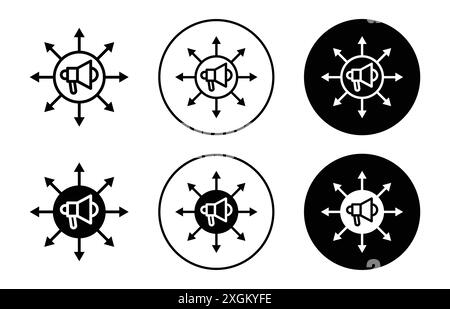 Vektorumriss des viralen Symbols in Schwarz-weiß Stock Vektor