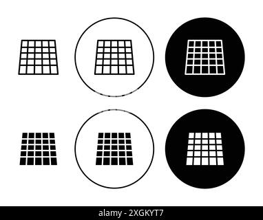 Kacheln Symbol Logozeichen Vektorumrandung in Schwarz-weiß Stock Vektor