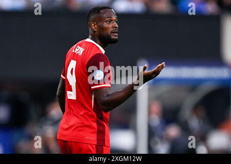 East Rutherford, Usa. November 2022. EAST RUTHERFORD, USA - 10. JULI: Cyle Larin von Kanada reagiert beim CONMEBOL Copa America USA 2024 Spiel zwischen Kanada und Argentinien im MetLife Stadium am 10. Juli 2024 in East Rutherford. (Foto: Pablo Morano/BSR Agency) Credit: BSR Agency/Alamy Live News Stockfoto