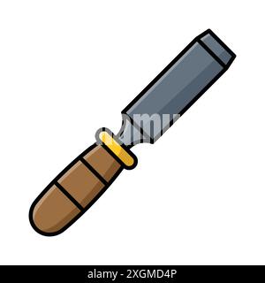 Meißel-Symbol-Vektor-Designvorlage in weißem Hintergrund Stock Vektor