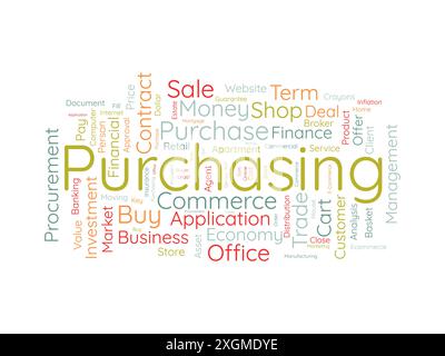 Word Cloud-Vorlage kaufen. Hintergrund für den Vektor des Geschäftskonzepts. Stock Vektor