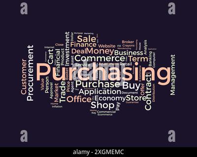 Word Cloud-Vorlage kaufen. Hintergrund für den Vektor des Geschäftskonzepts. Stock Vektor