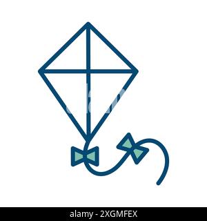 Kite-Symbol-Vektor-Design-Vorlage in weißem Hintergrund Stock Vektor