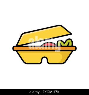 Mittagessen Symbol Vektor-Designvorlage in weißem Hintergrund Stock Vektor