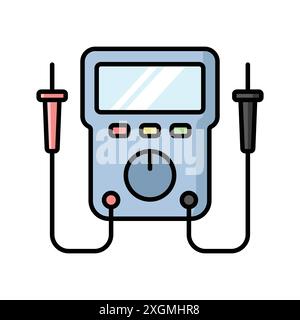 Designvorlage für das Symbol des Multimeters mit weißem Hintergrund Stock Vektor