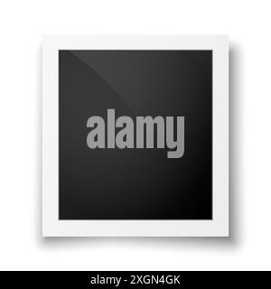 Retro-Bilderrahmen mit weißen Rändern auf hellem Hintergrund. Stock Vektor