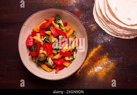 Sabji, Gemüseeintopf, Inder, hausgemacht, keine Leute Stockfoto