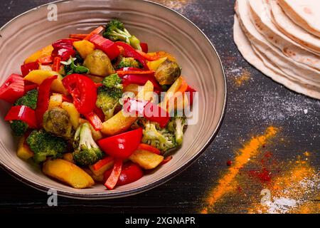 Sabji, Gemüseeintopf, Inder, hausgemacht, keine Leute Stockfoto