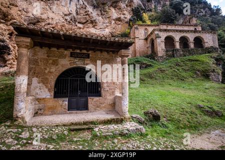 Eremitage von Santa Maria de la Hoz in Tobera, Las Merindades, Provinz Burgos, Region Las Merindades, Spanien Stockfoto