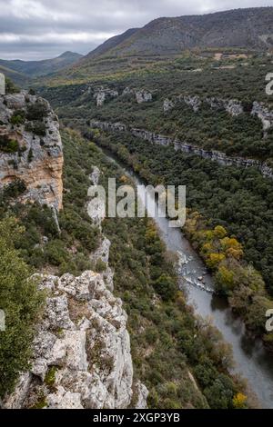 Hoces del Alto Ebro und Rudron, Plan der Naturräume von Castilla y Leon, Las Merindades, Burgos, Spanien Stockfoto