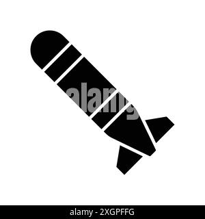 Torpedo-Symbol-Vektor-Designvorlage in weißem Hintergrund Stock Vektor