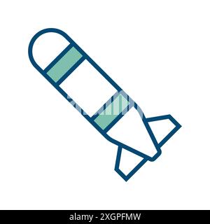 Torpedo-Symbol-Vektor-Designvorlage in weißem Hintergrund Stock Vektor