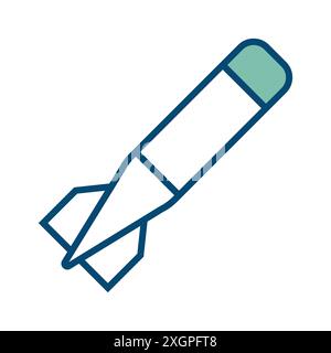 Torpedo-Symbol-Vektor-Designvorlage in weißem Hintergrund Stock Vektor