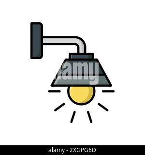 Wandleuchte Symbol Vektor-Designvorlage in weißem Hintergrund Stock Vektor