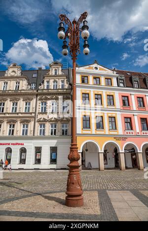 Altstadt Edvard Benes Platz im historischen Stadtzentrum von Liberec, Tschechische Republik am 6. Juli 2024 Stockfoto