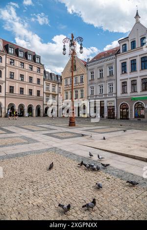 Altstadt Edvard Benes Platz im historischen Stadtzentrum von Liberec, Tschechische Republik am 6. Juli 2024 Stockfoto