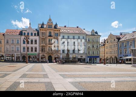 Altstadt Edvard Benes Platz im historischen Stadtzentrum von Liberec, Tschechische Republik am 6. Juli 2024 Stockfoto