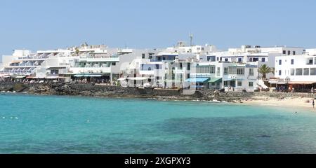 Playa Blanca am Meer der Kanarischen Inseln. Stockfoto