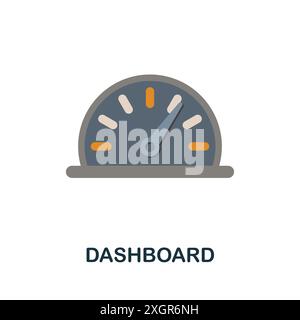 Flaches Dashboard-Symbol. Farbiger Schild aus der Sammlung des maschinellen Lernens. Creative Dashboard Icon Illustration für Webdesign, Infografiken und mehr Stock Vektor