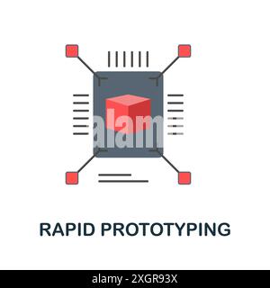 Flaches Symbol für Rapid Prototyping. Farbiges Schild aus der Kollektion maschinelles Lernen. Creative Rapid Prototyping Symbolillustration für Webdesign, Infografiken Stock Vektor