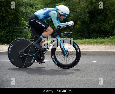 Sam Bennett, Decathlon AG2R La Mondiale, 2024 Tour de france Stage 7, Timetrial von Nuits-Saint-Georges nach Gevrey-Chambertin, Burgund, Frankreich. Stockfoto