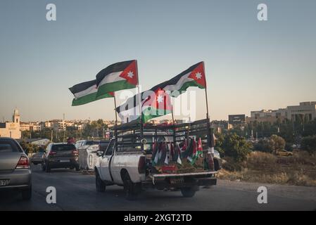 Amman, Jordanien - 9. Juni 2024: Jordanisches Jubiläum des Königs Abdullah. Stockfoto