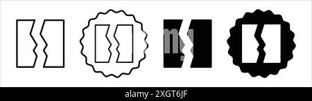 Riss-Symbol-Logo-Vektor-Umriss in Schwarz-weiß-Farbe Stock Vektor