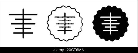 Zentrieren des Symbols Logozeichen Vektorkontur in Schwarz-weiß Stock Vektor